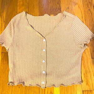 Pink Nude Cropped T-shirt